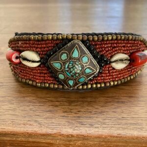 Handmade colorful Tibetan-style beaded bracelet